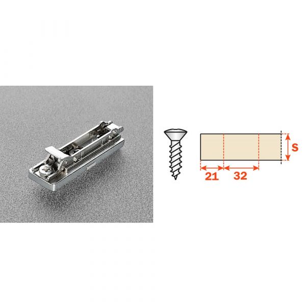 Salice - Silentia 700 Series Hinge 110 Degree - Push to Open + Straight Mounting Plate