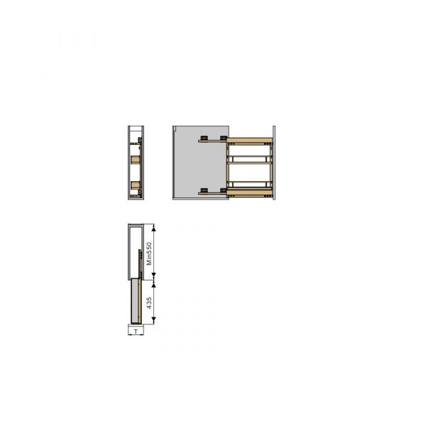 Elite - 2 Layers Side-Install Wooden Tray Basket Elegant Kitchen Hardware - Venus Series