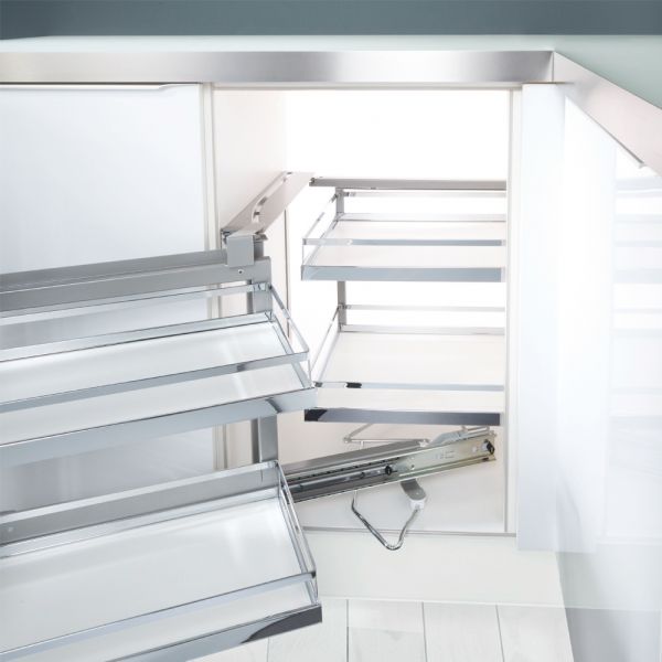 Kesseboehmer - MagicCorner - Corner Space Fitting - Ice White Chrome