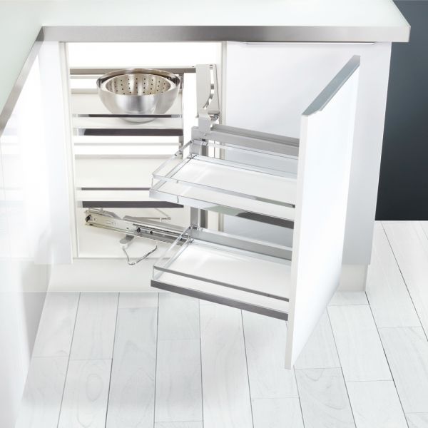 Kesseboehmer - MagicCorner - Corner Space Fitting - Ice White Chrome