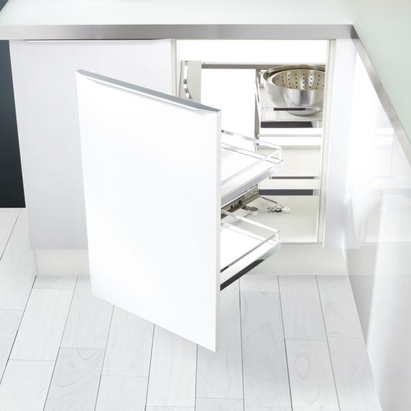 Kesseboehmer - MagicCorner - Corner Space Fitting - Ice White Chrome