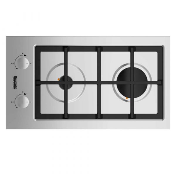 Baumatic - 30cm 2 Burner Gas Hob - Stainless Steel