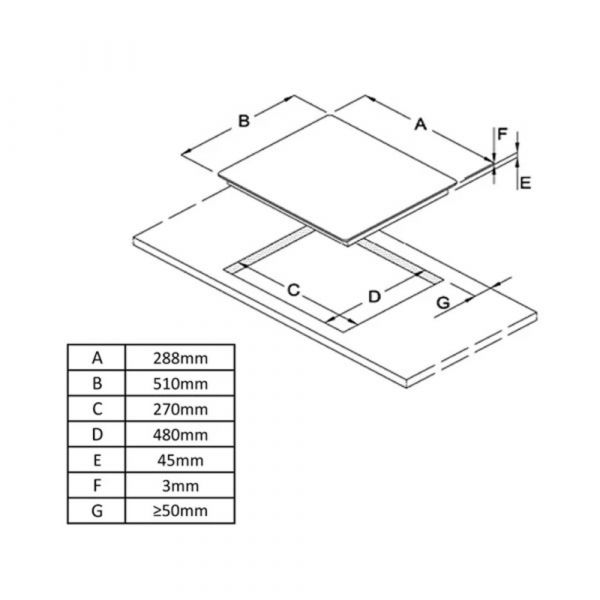 Baumatic - 30cm 2 Burner Gas Hob - Stainless Steel