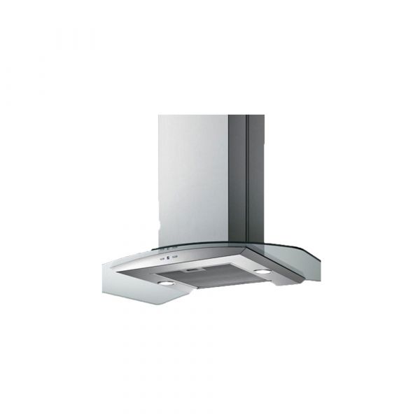 Baumatic - 90cm Curved Glass Design Island Hood - Stainless Steel Finish