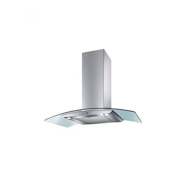 Baumatic - Curved Glass Wall-Mounted Hood 90 cm - Stainless Steel