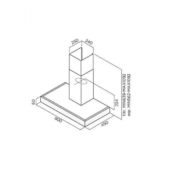 Baumatic - Box Style Wall-Mounted Hood 900 CBM Motor - Stainless Steel