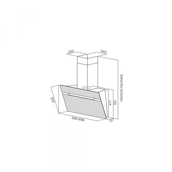 Baumatic - 90cm Designer Wall-Mounted Hood Touch Control - Black