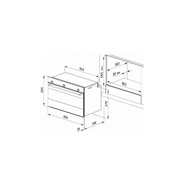 Baumatic - 90cm Built-in Gas Oven and Grill with Fan