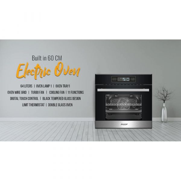 Baeckerhaft - 60 cm Built-in Electric Oven with 06 Multifunction’s Modes Turbo Fan