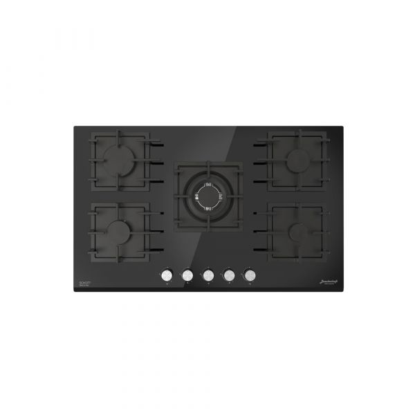Baeckerhaft - 90cm Built-in Gas Hob Black Color - 8mm Schott Italian Glass