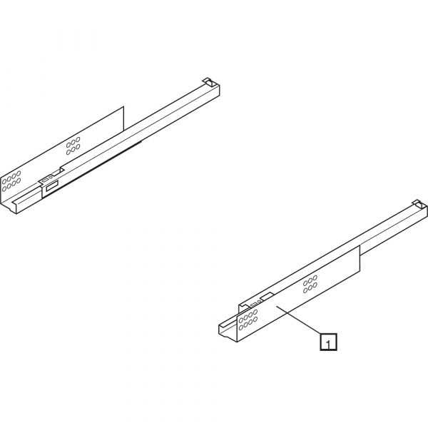 Blum - Tandem Tip-on Single Extension Runner + Locking Device - Pair (Left-Right)