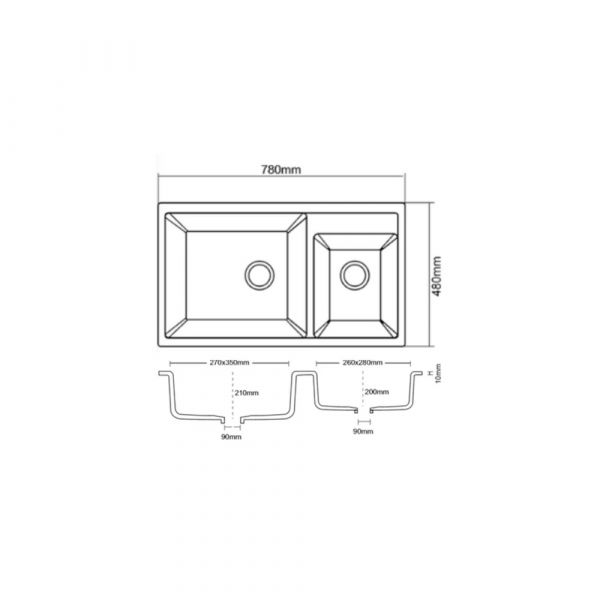 Asiatique - Quartz Sink Vision - Black