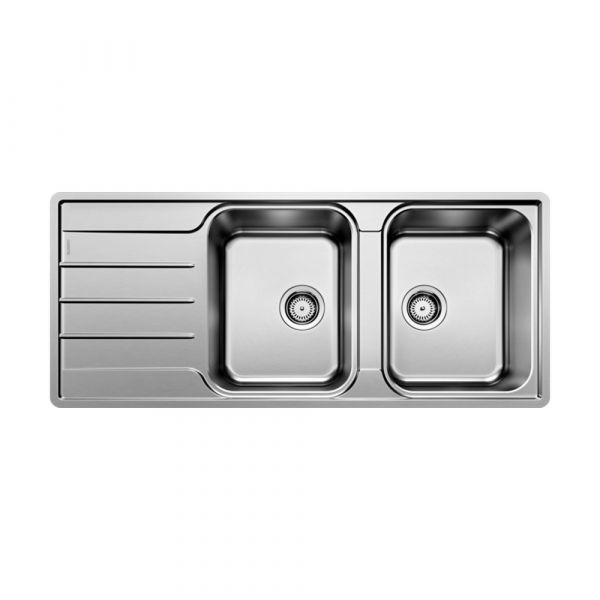 Blanco Double Bowl with Drain Stainless Steel Sink 116cm
