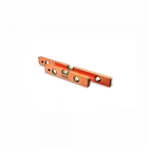 Clarke - Aluminium Level Orange/Black Color Body with Shock Absorbing End Caps & Hanging Holes