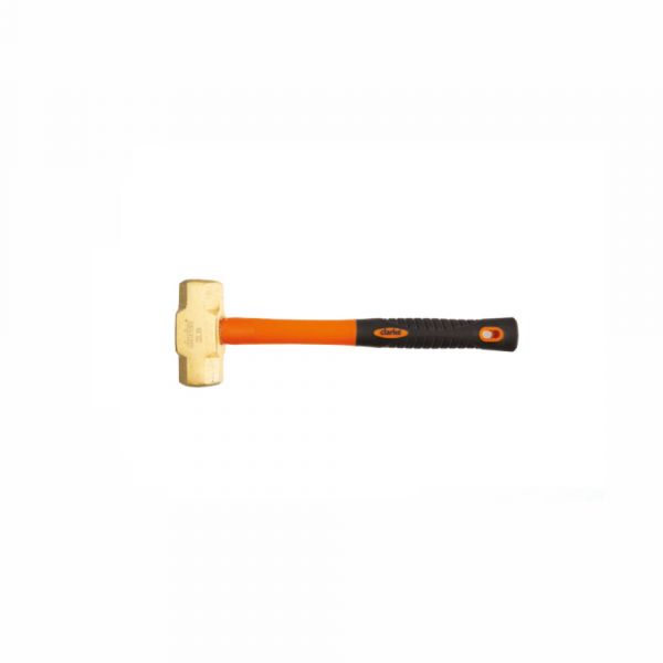 Clarke - Brass Sledge Hammer with Orange/ Black Color Fibreglass Non Slip Grip Handle