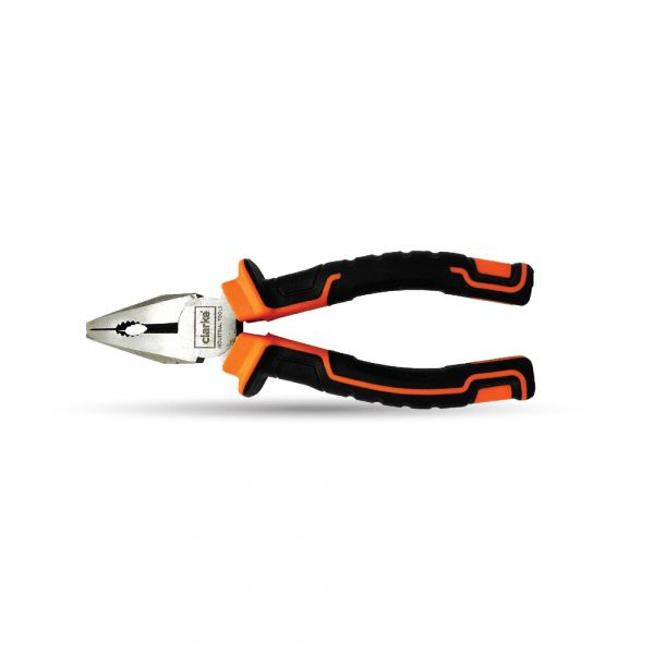 Clarke - Combination Plier Polished Head with Slip Resistant Orange Color Handle