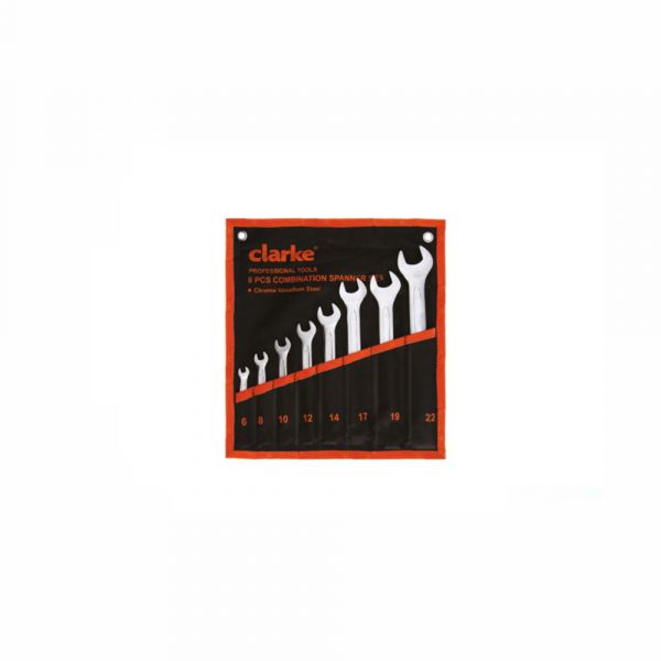 Clarke - Combination Spanner Set Chrome Finish Body with Pouch