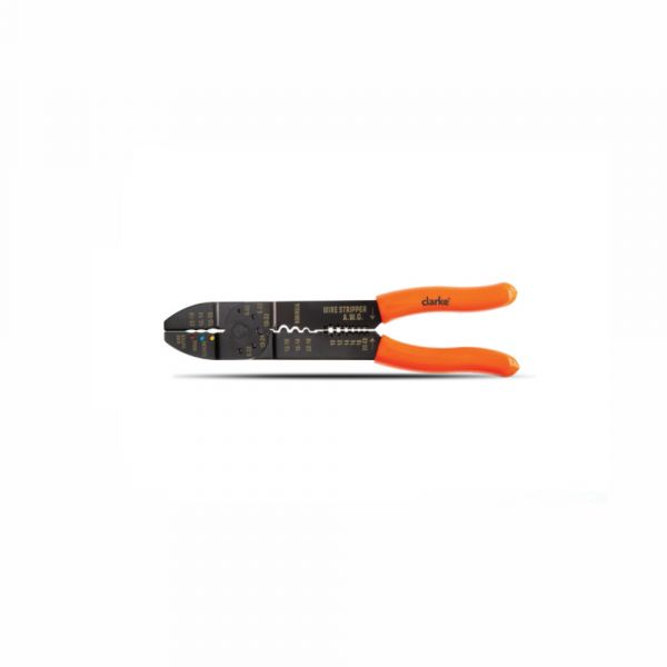 Clarke - Crimping Plier 9 inch 10 to 22 AWG with Comfortable Grip & Oil Resistant Dipped Orange Color Handle