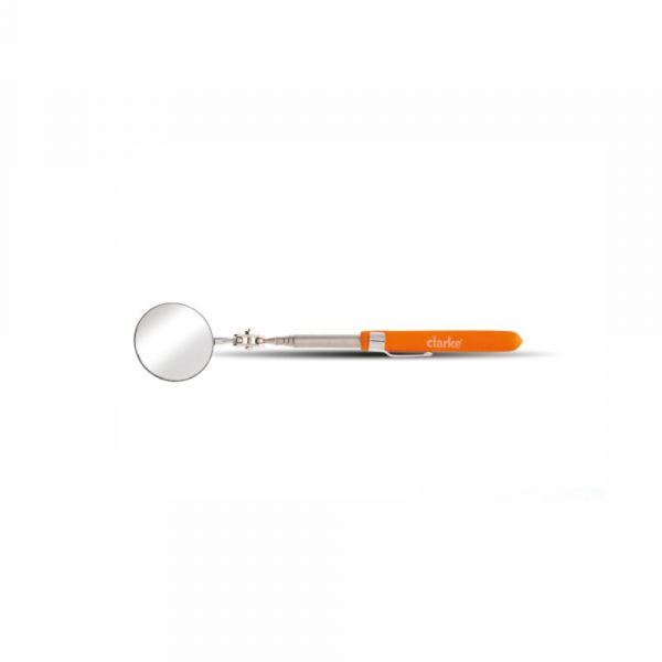 Clarke - Inspection Mirror 50mm Round Telescopic Swivel Mirror Orange Color