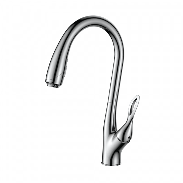 CM - Pull-Out Kitchen Faucet Brass Body - Brushed Nickel