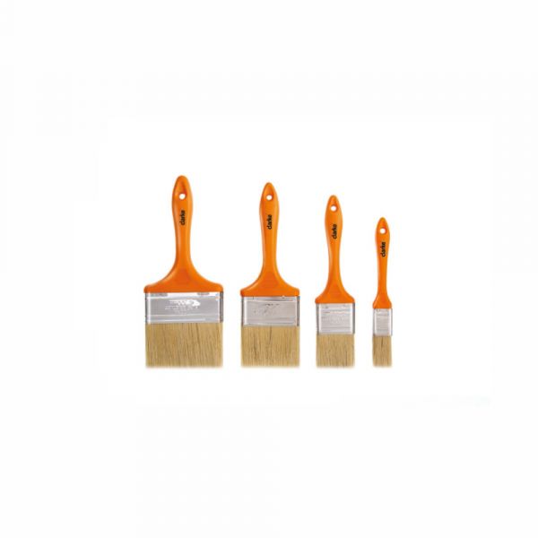 Clarke - Paint Brush Orange Color Compatible Plastic Handle White Bristle