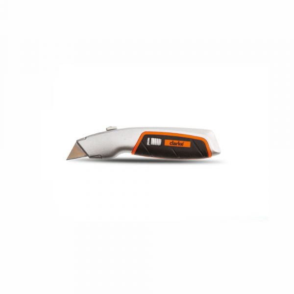Clarke - Quick Touch Retractable Knife Grey/Orange/Black Body