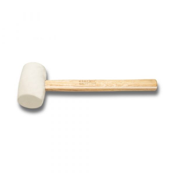 Clarke - Rubber Hammer 11 inch Beech Wood Handle with White Rubber Head