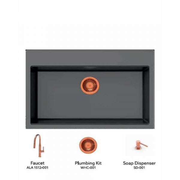 Carysil Single Bowl Granite Inset Sink with Accessories