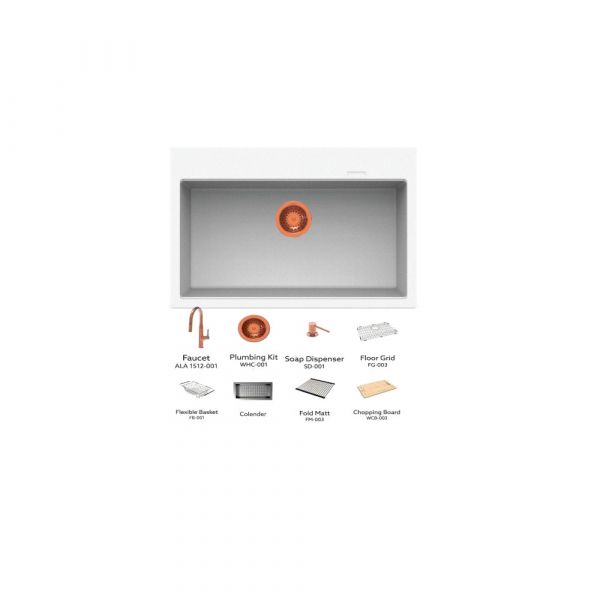 Carysil Single Bowl Granite Inset Sink with Accessories