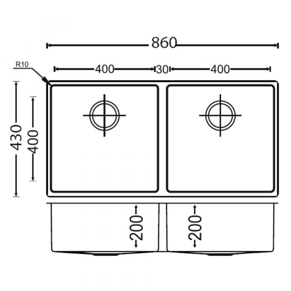 Carysil Inset Sink Stainless Steel