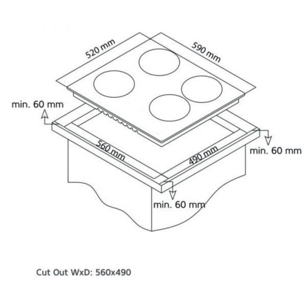 Carysil Built-In Ceramic Top Electric Hob