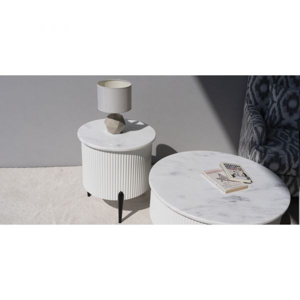 Cabinora Larson Marble Top End Table