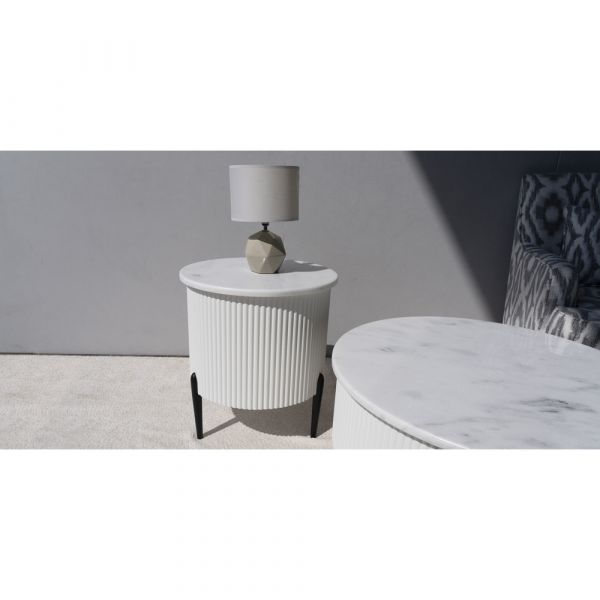Cabinora Larson Marble Top End Table