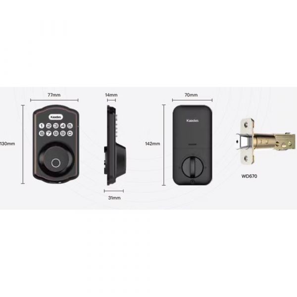 Kaadas KS02 Dead Bolt Smart Lock Satin Nickle