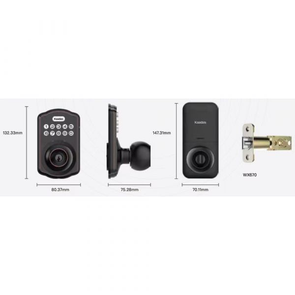 Kaadas KS03 Deadbolt Smart Lock Satin Nickel
