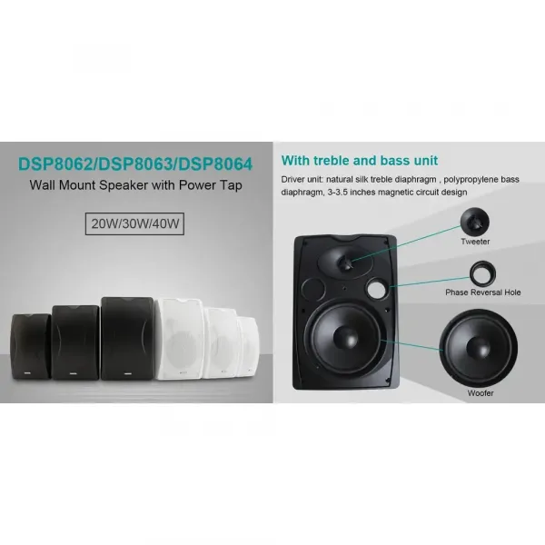 DSPPA Wall Mount Speaker With Power Tap