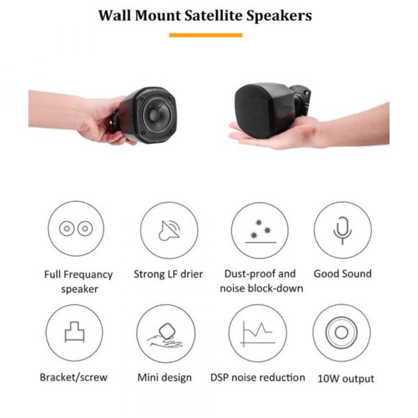 DSPPA 10W Miniature Satellite Wall Mount Speaker 100V