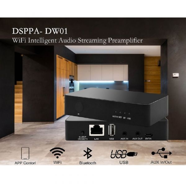 DSPPA Wi-Fi Intelligent Audio Streaming Preamplifier With Bluetooth