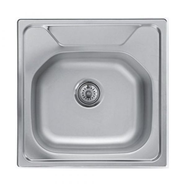 Elite Inset Single Bowl Sink 50 x 50 cm Bowl Depth 175 mm