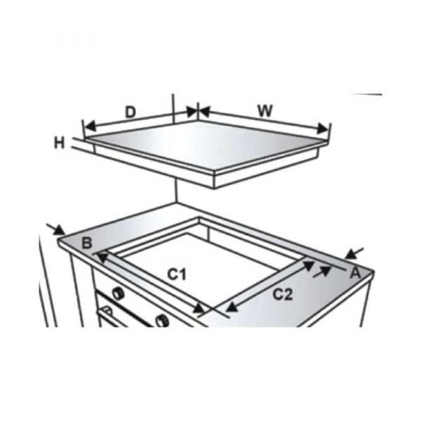 CM Diamond 90 Gas On Glass Hob 90cm