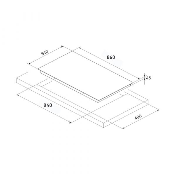 CM Arc Built-In Gas Burner Cast Iron Matte