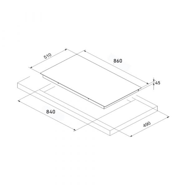 CM Hiver 90 Gas On Glass Hob