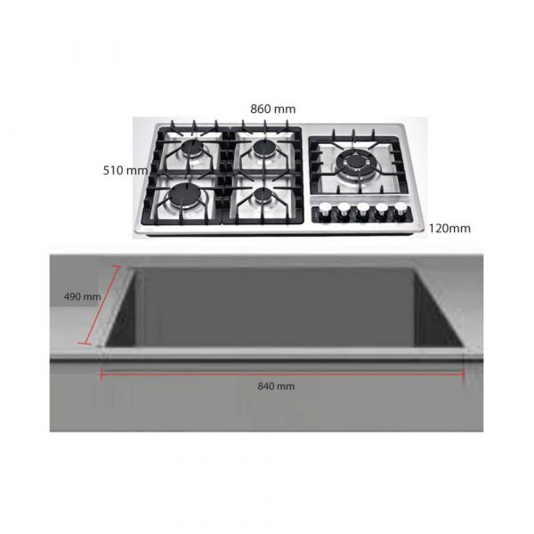 CM Box 90 Stainless Steel Hob 90cm