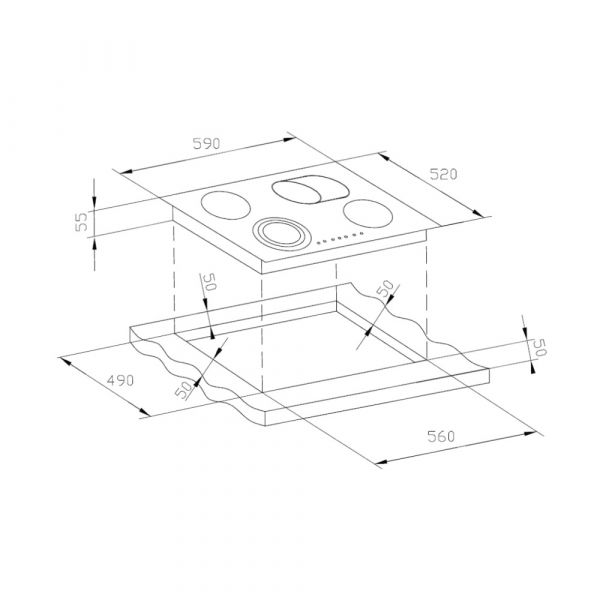 CM Highlight 60 Vitroceramic Hob 60cm