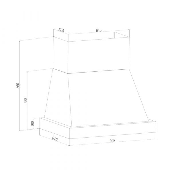 CM Master Wall Mounted Hood 90 cm