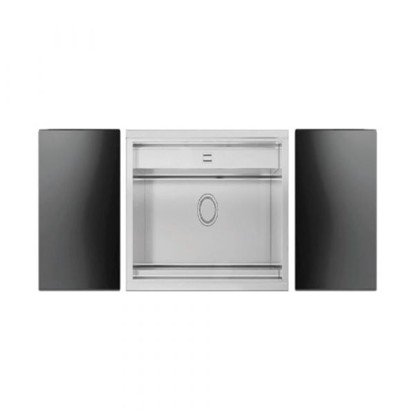 Elite Topmount Single Bowl Sink with Two Glass Covers 79 x 50cm Bowl Depth 220 mm