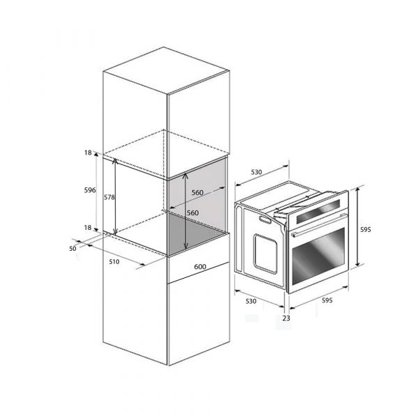 CM SONG 60 INOX Electric Oven 65L Net Capacity 60cm