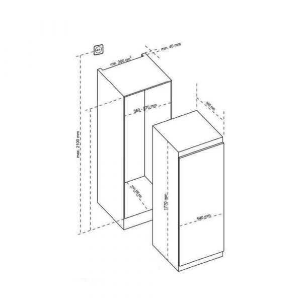 CM Built-in Full Refrigerator Reversible Doors Energy Class A+