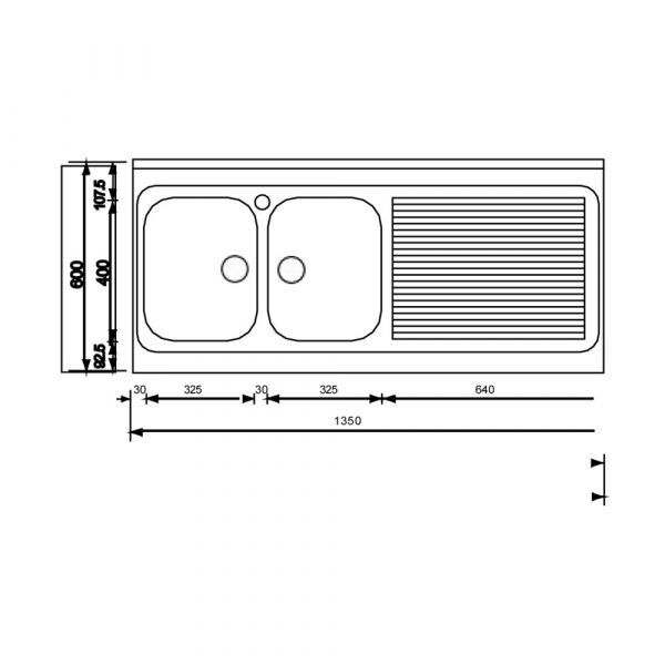CM Rossana Double Bowl Sink 120 x 60 cm