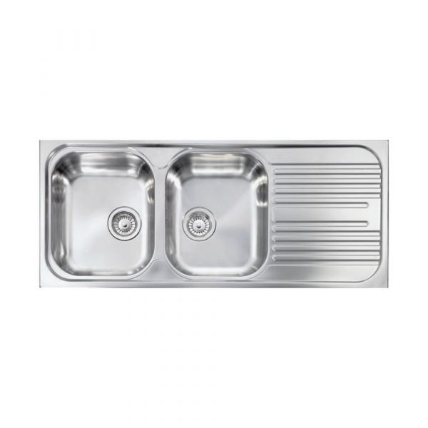 CM ATLANTIC Double Bowl Sink Unbrushed F3 Finish 116 x 50 x 17 cm
